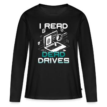 Criminalistique numérique - T-shirt manches longues Premium bio Femme - noir - Devant - Julia (174cm)