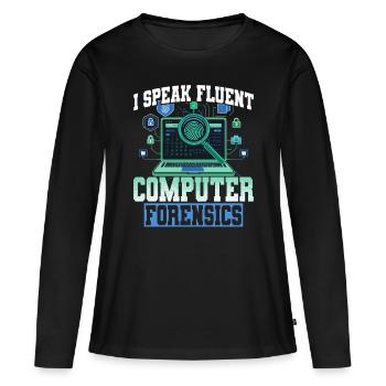 Criminalistique numérique - T-shirt manches longues Premium bio Femme - noir - Devant - Julia (174cm)