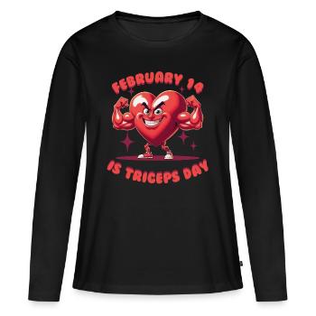 Trizeps Workout Fitness February 14 Is Triceps Day - Women's Premium Organic Long Sleeve Shirt - black - Front - Julia (174cm)