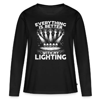 Lighting technician Lighting technician Lighting technology - Women's Premium Organic Long Sleeve Shirt - black - Front - Julia (174cm)
