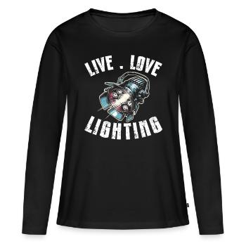 Lighting technician Lighting technician Lighting technology - Women's Premium Organic Long Sleeve Shirt - black - Front - Julia (174cm)