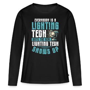 Lighting technician Lighting technician Lighting technology - Women's Premium Organic Long Sleeve Shirt - black - Front - Julia (174cm)