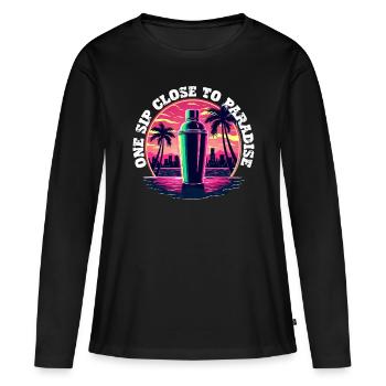 Barman Barman Barman - T-shirt manches longues Premium bio Femme - noir - Devant - Julia (174cm)