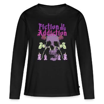 Romance sombre - T-shirt manches longues Premium bio Femme - noir - Devant - Julia (174cm)