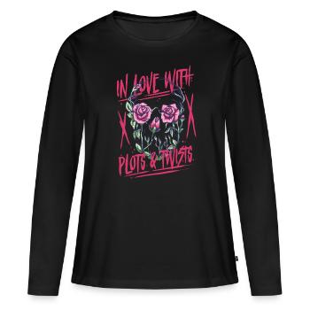 Dark Romance In Love With Plots & Twists - Frauen Premium Bio Langarmshirt - Schwarz - Vorne - Julia (174cm)