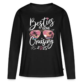 Besties Cruise 2025 - Girlfriends on Cruise - Women's Premium Organic Long Sleeve Shirt - black - Front - Julia (174cm)