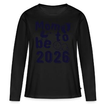 Mom To Be 2026 Baby Stroller Feet Baby - Women's Premium Organic Long Sleeve Shirt - black - Front - Julia (174cm)