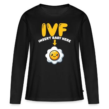 Sensibilisation à l’infertilité FIV Fécondation - T-shirt manches longues Premium bio Femme - noir - Devant - Julia (174cm)