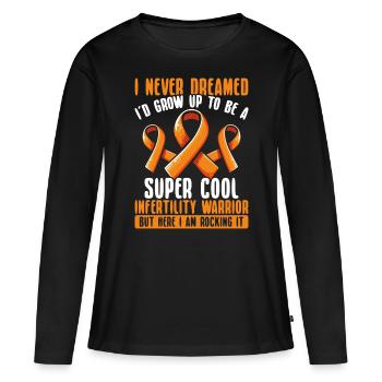 Sensibilisation à l'infertilité FIV fécondation - T-shirt manches longues Premium bio Femme - noir - Devant - Julia (174cm)