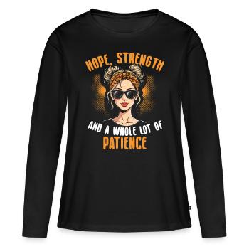 Sensibilisation à l’infertilité FIV Fécondation - T-shirt manches longues Premium bio Femme - noir - Devant - Julia (174cm)