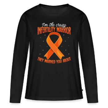 Sensibilisation à l'infertilité FIV fécondation - T-shirt manches longues Premium bio Femme - noir - Devant - Julia (174cm)