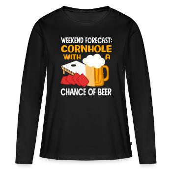 Prédiction du week-end des amateurs de cornhole - T-shirt manches longues Premium bio Femme - noir - Devant - Julia (174cm)