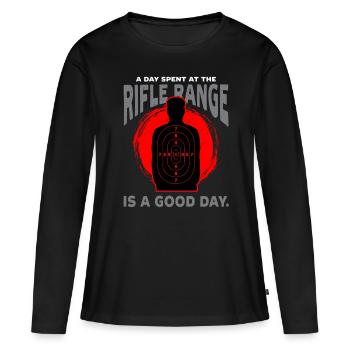 Langstreckenschießen Long Range - Frauen Premium Bio Langarmshirt - Schwarz - Vorne - Julia (174cm)