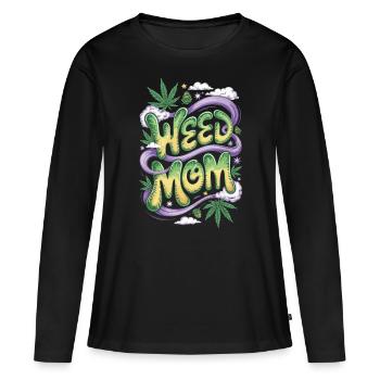 Kiffer Mama Shirt Geschenk - Frauen Premium Bio Langarmshirt - Schwarz - Vorne - Julia (174cm)