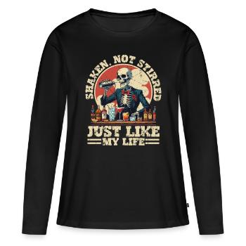 Barman Barman Barman - T-shirt manches longues Premium bio Femme - noir - Devant - Julia (174cm)