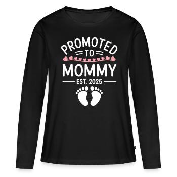 Maternity Shirt 2025 - Women's Premium Organic Long Sleeve Shirt - black - Front - Julia (174cm)