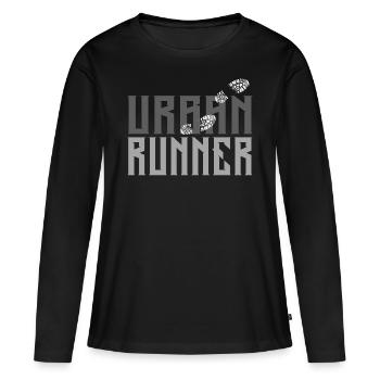 Coureur - T-shirt manches longues Premium bio Femme - noir - Devant - Julia (174cm)