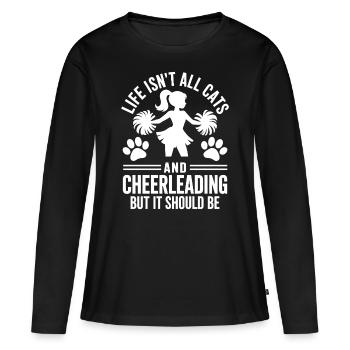 Cheerleading Saying Funny Cheerleading Gift - Women's Premium Organic Long Sleeve Shirt - black - Front - Julia (174cm)