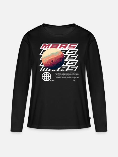 Mars - Frauen Premium Bio Langarmshirt - Schwarz