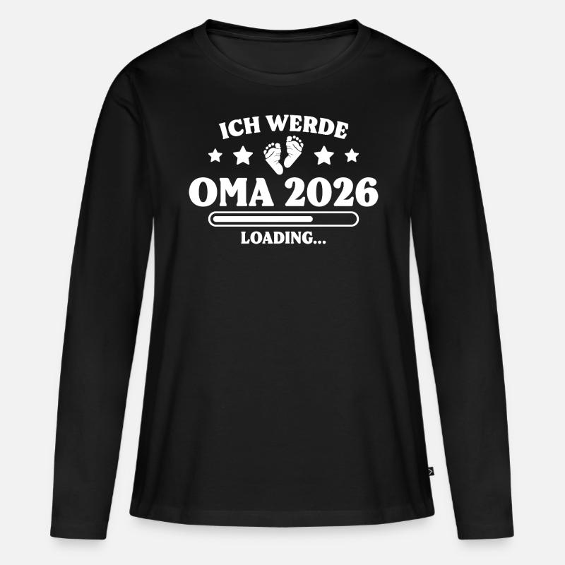 Ich werde Oma 2026 - Frauen Premium Bio Langarmshirt - Schwarz