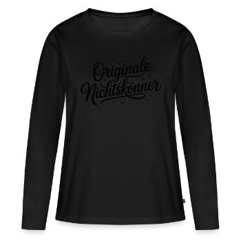 Originale Nichtsprofir - Memes Allemands - T-shirt manches longues Premium bio Femme - noir - Devant - Julia (174cm)