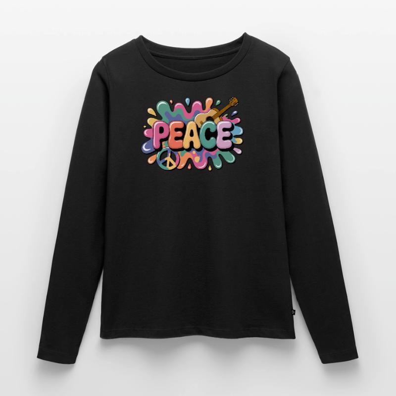 PEACE – Psychédélique T-shirt manches longues Premium bio Femme