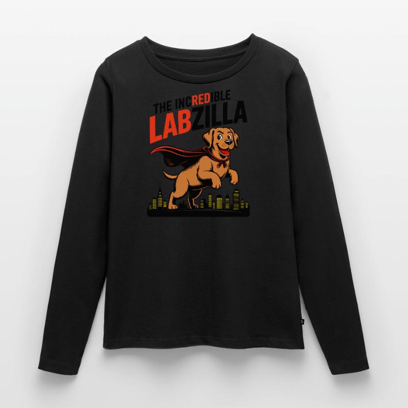 Labzilla – Foxred Labrador im Monster-Modus Frauen Premium Bio Langarmshirt