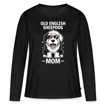 Old English Sheepdog Spruch Witz Sheepdog Geschenk - Frauen Premium Bio Langarmshirt - Schwarz - Vorne - Julia (174cm)