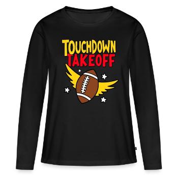 Touchdown Takeoff – Football avec des ailes - T-shirt manches longues Premium bio Femme - noir - Devant - Julia (174cm)