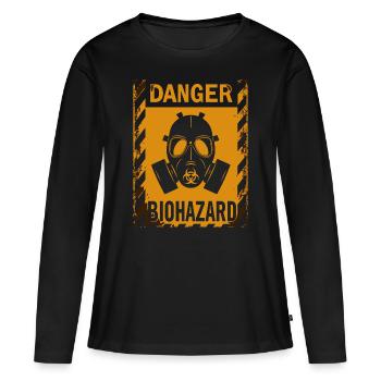 Biohazard Grunge Zombies Apokalypse Gasmaske - Frauen Premium Bio Langarmshirt - Schwarz - Vorne - Julia (174cm)