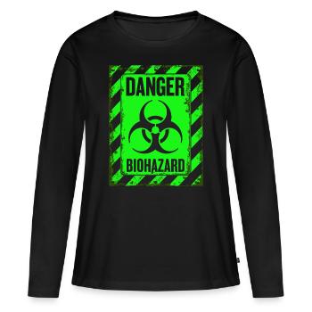 Danger Biohazard Grunge Zombies Apocalypse - Women's Premium Organic Long Sleeve Shirt - black - Front - Julia (174cm)