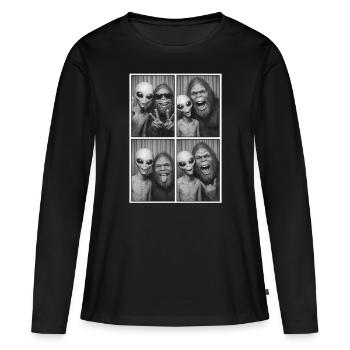 Bigfoot, Alien, Photo, Photo Booth, Alien - Women's Premium Organic Long Sleeve Shirt - black - Front - Julia (174cm)
