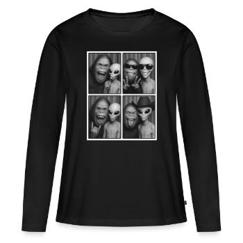 Bigfoot, Alien, Photo, Photo Booth, Alien - Women's Premium Organic Long Sleeve Shirt - black - Front - Julia (174cm)