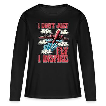 Flight Instructor I Don't Just Fly Pilot School - Frauen Premium Bio Langarmshirt - Schwarz - Vorne - Julia (174cm)