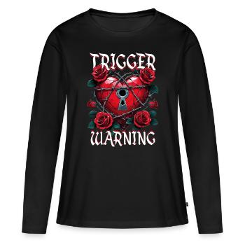Dark Romance Booktok Trigger Warning - Frauen Premium Bio Langarmshirt - Schwarz - Vorne - Julia (174cm)