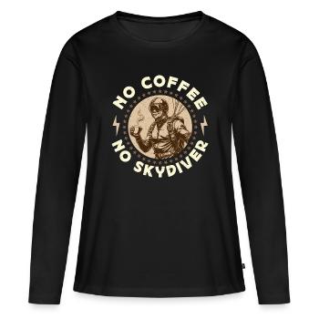 Parachutiste Pas de café Pas de Base Jump Amateur de café - T-shirt manches longues Premium bio Femme - noir - Devant - Julia (174cm)