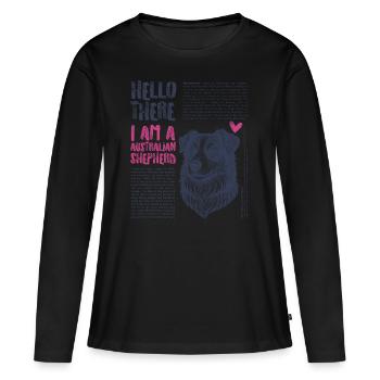 Australian Shepherd – Smart, Schnell & Schön - Frauen Premium Bio Langarmshirt - Schwarz - Vorne - Julia (174cm)