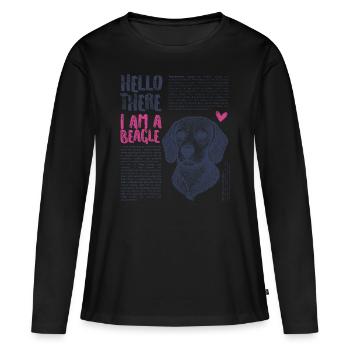 Beagle – Curious, loyal & always on the move - Women's Premium Organic Long Sleeve Shirt - black - Front - Julia (174cm)