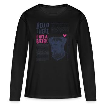 Boxer – strong, loyal & always in a good mood - Women's Premium Organic Long Sleeve Shirt - black - Front - Julia (174cm)