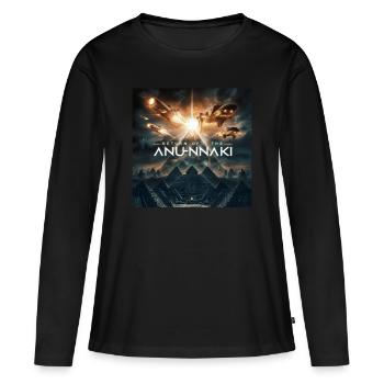 Anunnaki Gods Return - Women's Premium Organic Long Sleeve Shirt - black - Front - Julia (174cm)