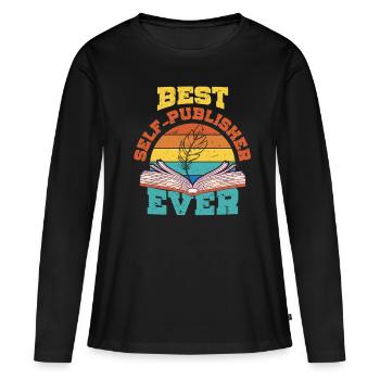 Autor Autoren Best Self Published Ever - Frauen Premium Bio Langarmshirt - Schwarz - Vorne - Julia (174cm)