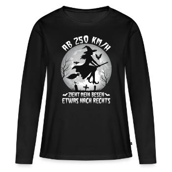 À partir de 250 km/h, Hexenbroom tire vers la droite - T-shirt manches longues Premium bio Femme - noir - Devant - Julia (174cm)