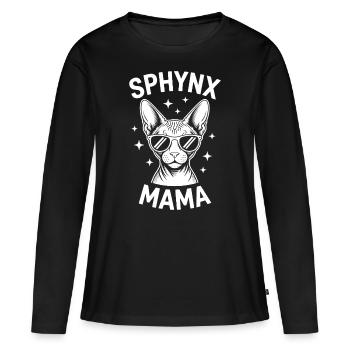 Chat Sphynx Disant Drôle Chat Sphynx Cadeau - T-shirt manches longues Premium bio Femme - noir - Devant - Julia (174cm)