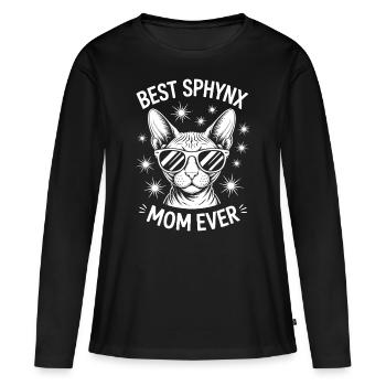Sphynx Katze Spruch Lustiges Sphynx Katze Geschenk - Frauen Premium Bio Langarmshirt - Schwarz - Vorne - Julia (174cm)
