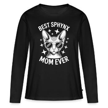 Sphynx Katze Spruch Lustiges Sphynx Katze Geschenk - Frauen Premium Bio Langarmshirt - Schwarz - Vorne - Julia (174cm)
