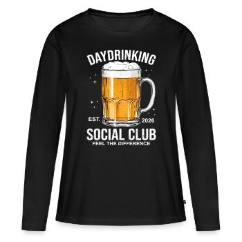 Bière du Social Club 2026 - T-shirt manches longues Premium bio Femme - noir - Devant - Julia (174cm)