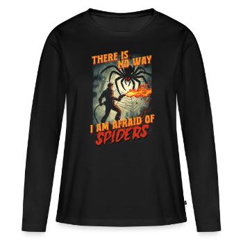 Arachnophobie Phobie des araignées Peur des araignées - T-shirt manches longues Premium bio Femme - noir - Devant - Julia (174cm)
