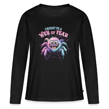 Arachnophobie Phobie des araignées - T-shirt manches longues Premium bio Femme - noir - Devant - Julia (174cm)