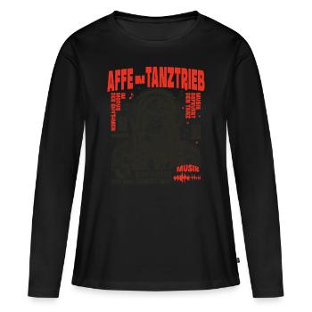 Chemise Funk Rock : Singe tressé dans une tempête de groove - T-shirt manches longues Premium bio Femme - noir - Devant - Julia (174cm)