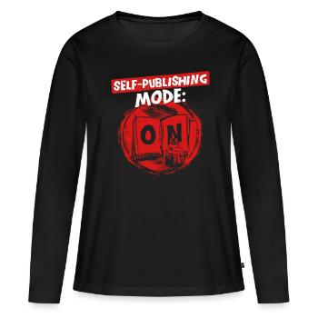Autor Autoren Self Publishing Mode On - Frauen Premium Bio Langarmshirt - Schwarz - Vorne - Julia (174cm)